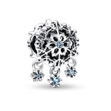 925 Silver Snowflake Beads Charms for Jewelry Making