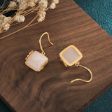 Bamboo Leaf Earrings Jade Retro Temperament Earrings for Women Gift