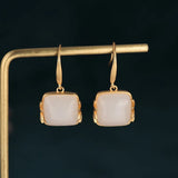 Bamboo Leaf Earrings Jade Retro Temperament Earrings for Women Gift
