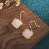 Bamboo Leaf Earrings Jade Retro Temperament Earrings for Women Gift