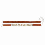 Multilayer Leather Chain Choker Necklace with Crystal Flower