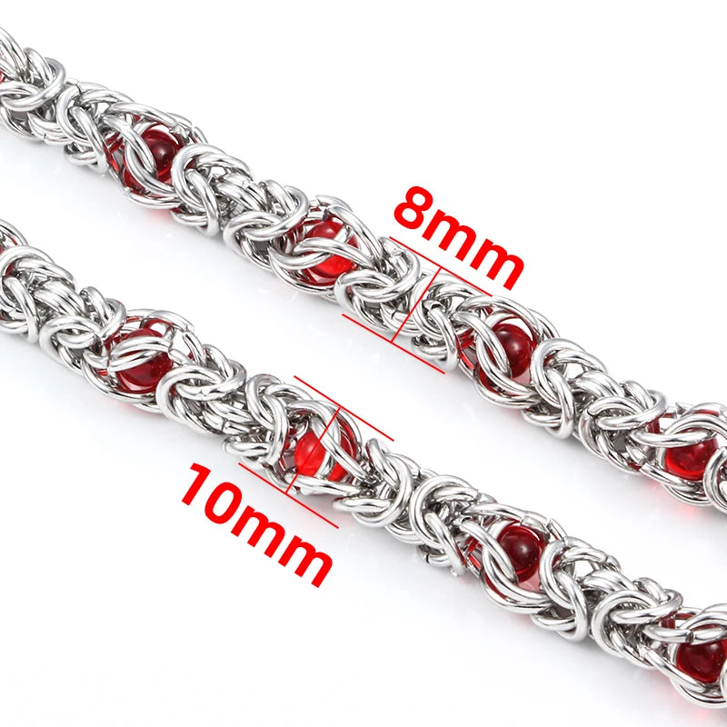 Stainless Steel Red Bead with Keel Chain for Jewelry Making