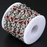 Stainless Steel Red Bead with Keel Chain for Jewelry Making