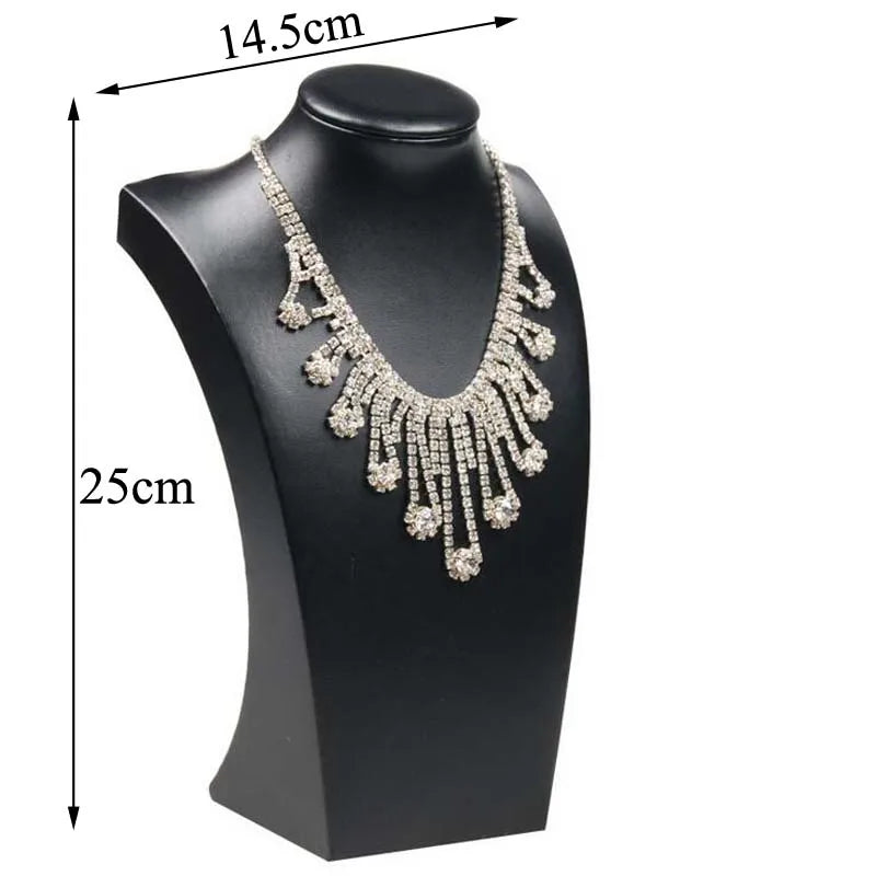 PU Leather Jewelry Necklace Stand Choker Holder Display Rack