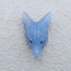 Aventurine Handcarved Wolf Head Necklace Pendant 26x16x10mm
