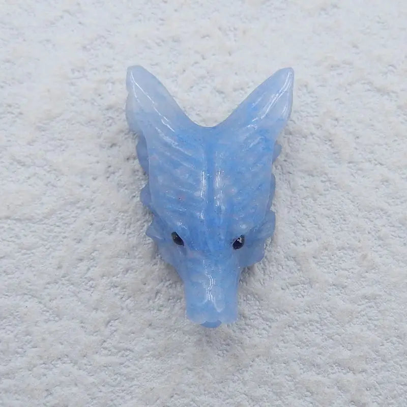 Aventurine Handcarved Wolf Head Necklace Pendant 26x16x10mm