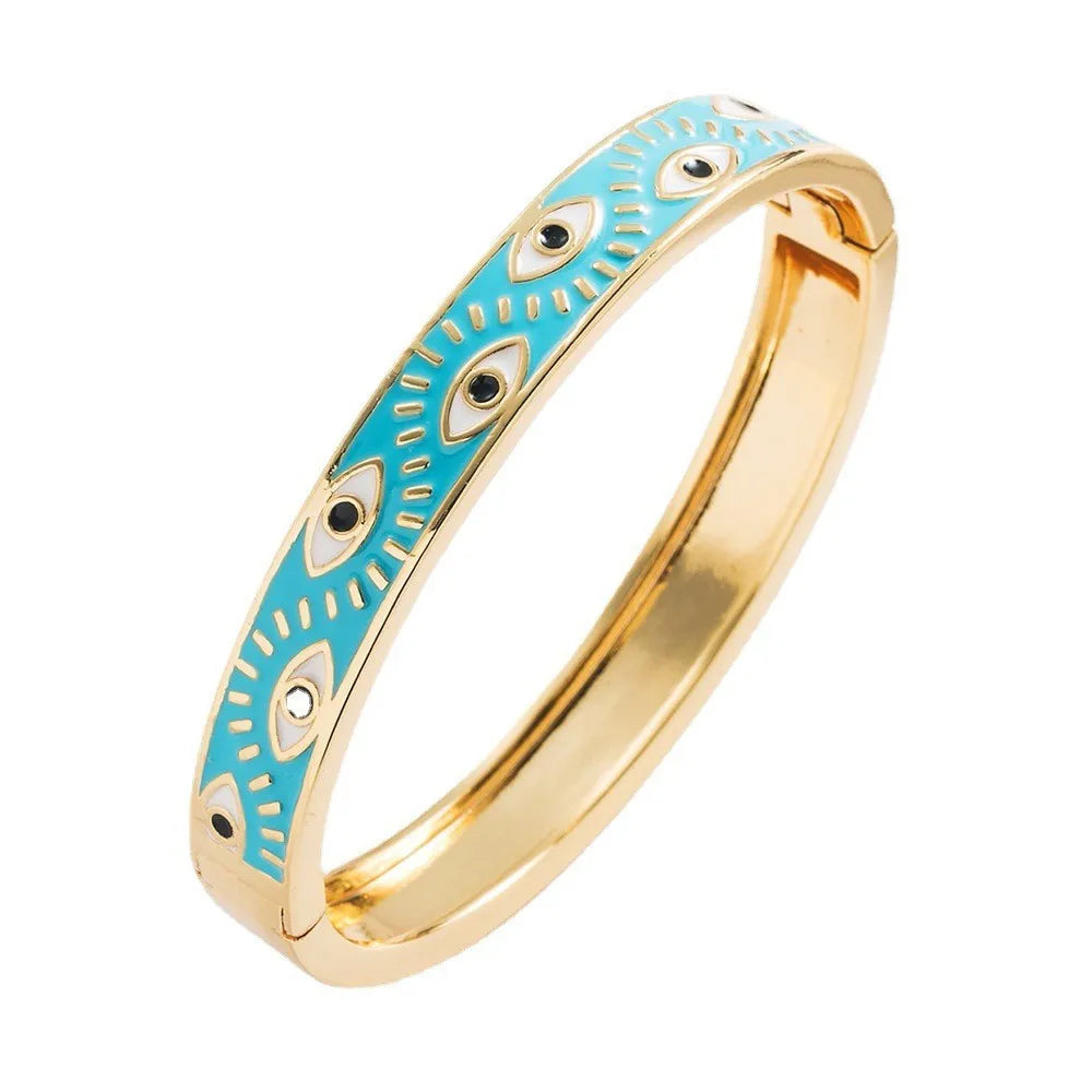Vintage Bohemian Copper Evil Eye Bracelet for Women Girls