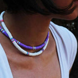 Bohemian Rainbow Heshi Choker Women Necklace Strand African Style Bead Beach Nec