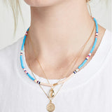 Bohemian Rainbow Heshi Choker Women Necklace Strand African Style Bead Beach Nec