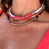 Bohemian Rainbow Heshi Choker Women Necklace Strand African Style Bead Beach Nec