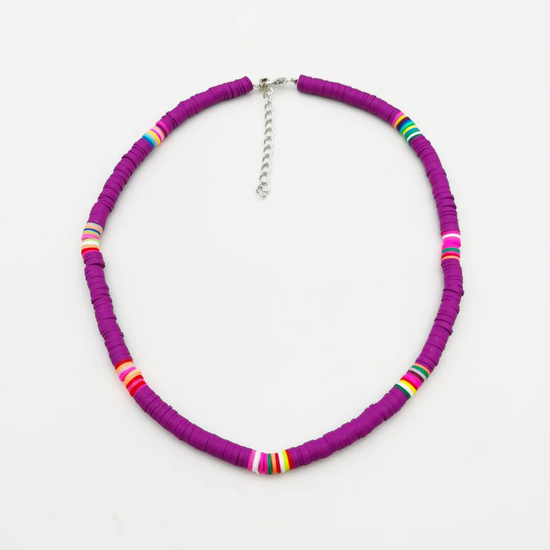 Bohemian Rainbow Heshi Choker Women Necklace Strand African Style Bead Beach Nec