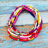 Bohemian Rainbow Heshi Choker Women Necklace Strand African Style Bead Beach Nec