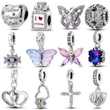 Butterfly Perfume Bottle Heart Charm Bracelet Necklace Pendent DIY Jewelry