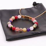 CZ Pave Ball Natural Stone Macrame Bracelet Women Gift