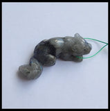 Wolf Labradorite Necklace Pendant, Natural Stone Jewelry