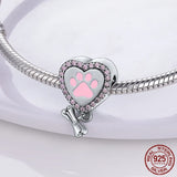 Silver Moon Star Heart Bone Charm Bead for Bracelet Gift DIY Making