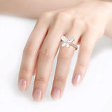 Butterfly Crystal Zircon Rose Ring for Women