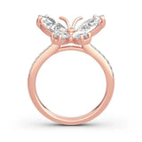 Butterfly Crystal Zircon Rose Ring for Women