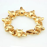 Christmas Wolf Bracelet Men Titanium Stainless Cuban Chain Punk Style