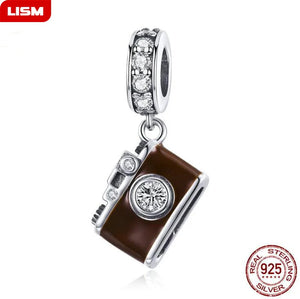 925 Silver Vintage Camera Pendant for Women Xmas