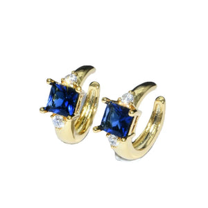 Colorful CZ Setting Plated Clip On Earrings