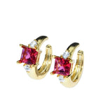 Colorful CZ Setting Plated Clip On Earrings