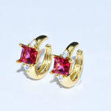 Colorful CZ Setting Plated Clip On Earrings