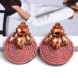 Crystal Round Earrings Rhinestone Jewelry Accessories For Women