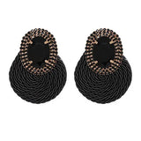 Colorful Crystal Round Earrings High Statement Rhinestone Jewelry