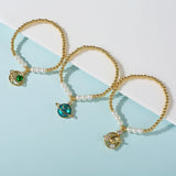 Copper Beads Pearl Bracelet Charm Bracelet Wedding Jewelry