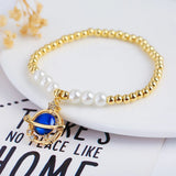 Copper Beads Pearl Bracelet Charm Bracelet Wedding Jewelry