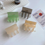 Stylish 6.8CM Double Colorful Acetate Hair Claw Clip for Women Girls