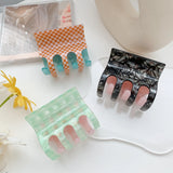 Stylish 6.8CM Double Colorful Acetate Hair Claw Clip for Women Girls