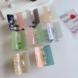 Stylish 6.8CM Double Colorful Acetate Hair Claw Clip for Women Girls
