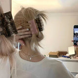 Stylish 6.8CM Double Colorful Acetate Hair Claw Clip for Women Girls