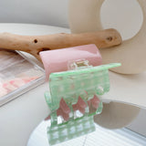 Stylish 6.8CM Double Colorful Acetate Hair Claw Clip for Women Girls