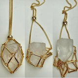 Crystal Cage Necklace Holder Net Metal Chain Stone Collecting