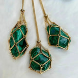 Crystal Cage Necklace Holder Net Metal Chain Stone Collecting