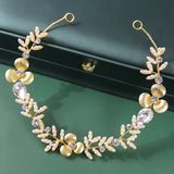 Crystal Pearls Wedding Headbands For Women Bride Silver Rose Hair Accessories