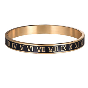 Roman Numeral Couple Bangle Stainless Steel Bracelet