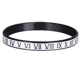 Roman Numeral Couple Bangle Stainless Steel Bracelet