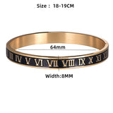 Roman Numeral Couple Bangle Stainless Steel Bracelet