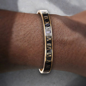 Roman Numeral Couple Bangle Stainless Steel Bracelet