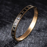 Roman Numeral Couple Bangle Stainless Steel Bracelet
