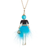 Feather Dress Necklace Ball Bag Pendant Statement Jewelry