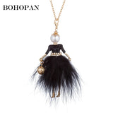 Feather Dress Necklace Ball Bag Pendant Statement Jewelry