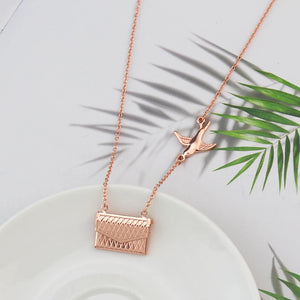 Dolphin Envelope Pendant Necklace, Photo Mail Pendant Necklace