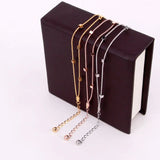 Snake Bone Chain 6 Cube Stainless Steel Anklet For Women and Girls