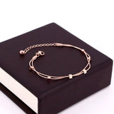 Snake Bone Chain 6 Cube Stainless Steel Anklet For Women and Girls