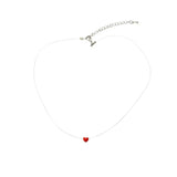 Crystal Choker Necklace Oil Heart Charms Invisible Fish Line Women Jewelry Gift